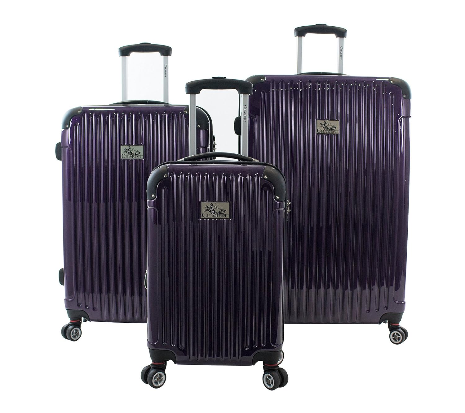 chariot 女子 paola 3件套 hardside 可扩展轻质 spinner-purple